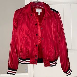 red bomber jacket